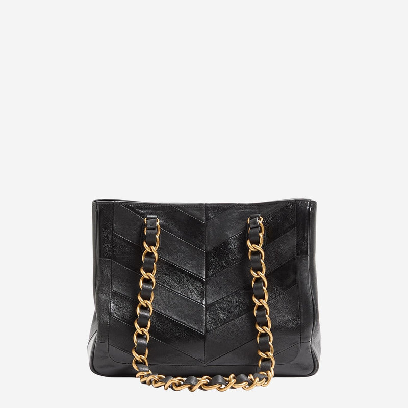 Valentino Garavani Chevron-Quilted Leather Shoulder Bag — Black