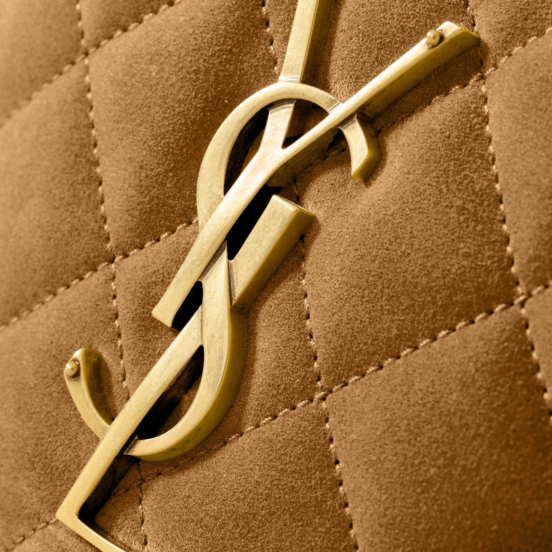 Saint Laurent Icare Top Handle Bag — Brown Suede