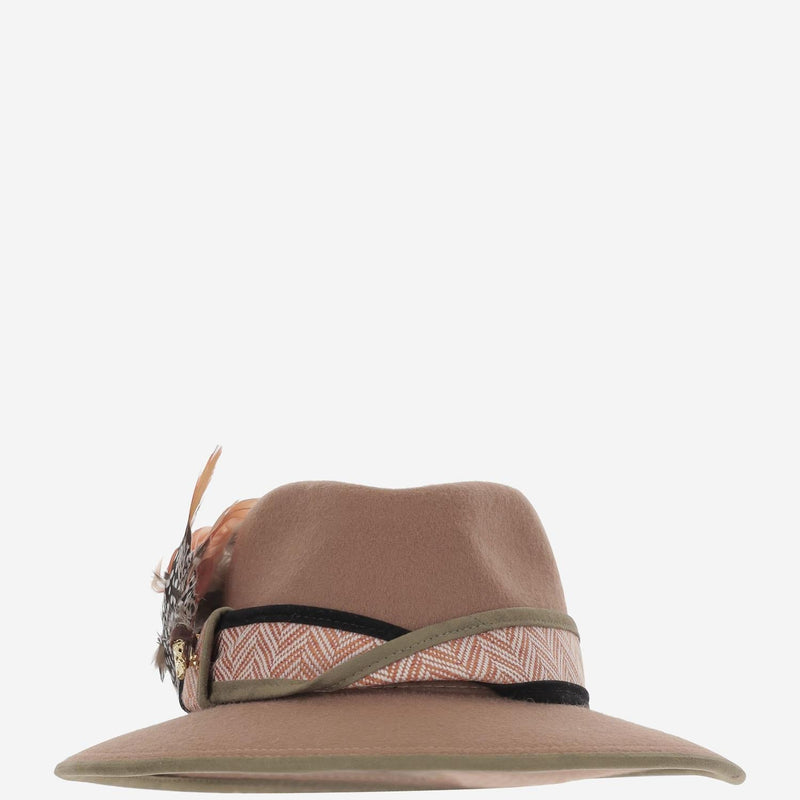 Alexia Alvarez De Toledo Terracotafedora Fedora — Beige Wool Fedoras