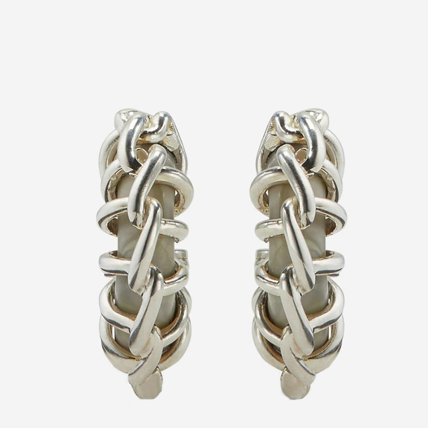 Bottega Veneta Woven Sterling Silver Earrings —