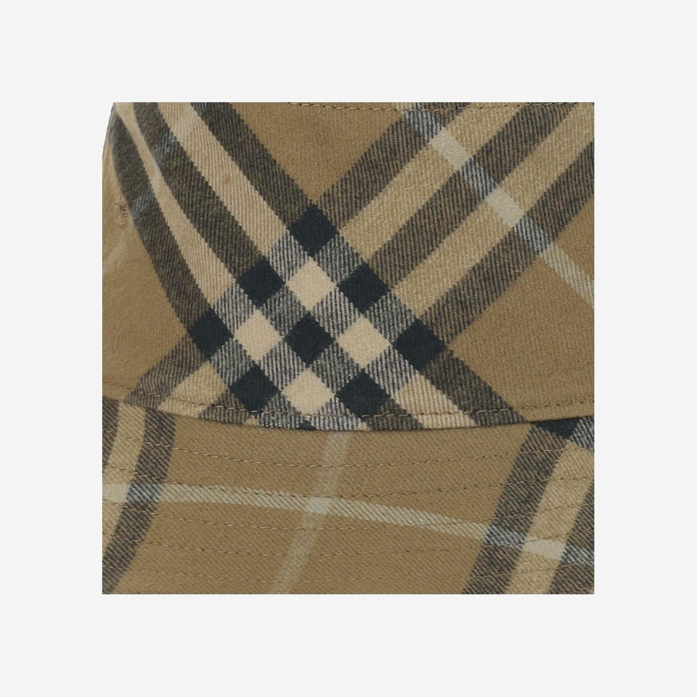 Burberry 8098533 Cotton Check Bucket Hat — Beige