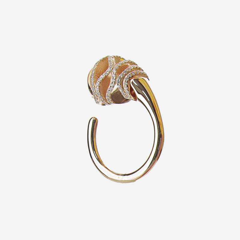 Bottega Veneta Drop Cubic Zirconia Ring — Rose Gold Zircon Rings