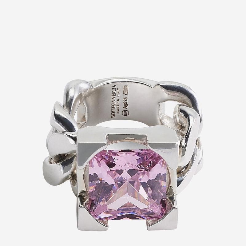 Bottega Veneta Chain-Motif Sterling Silver Ring — Rings
