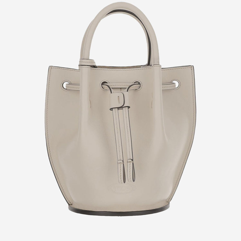 Tods Calfskin Bucket Bag — White