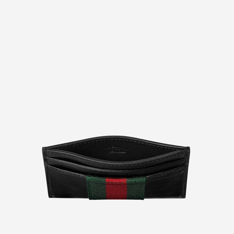 Gucci Web Card Case — Black Leather Wallets & Cardholders