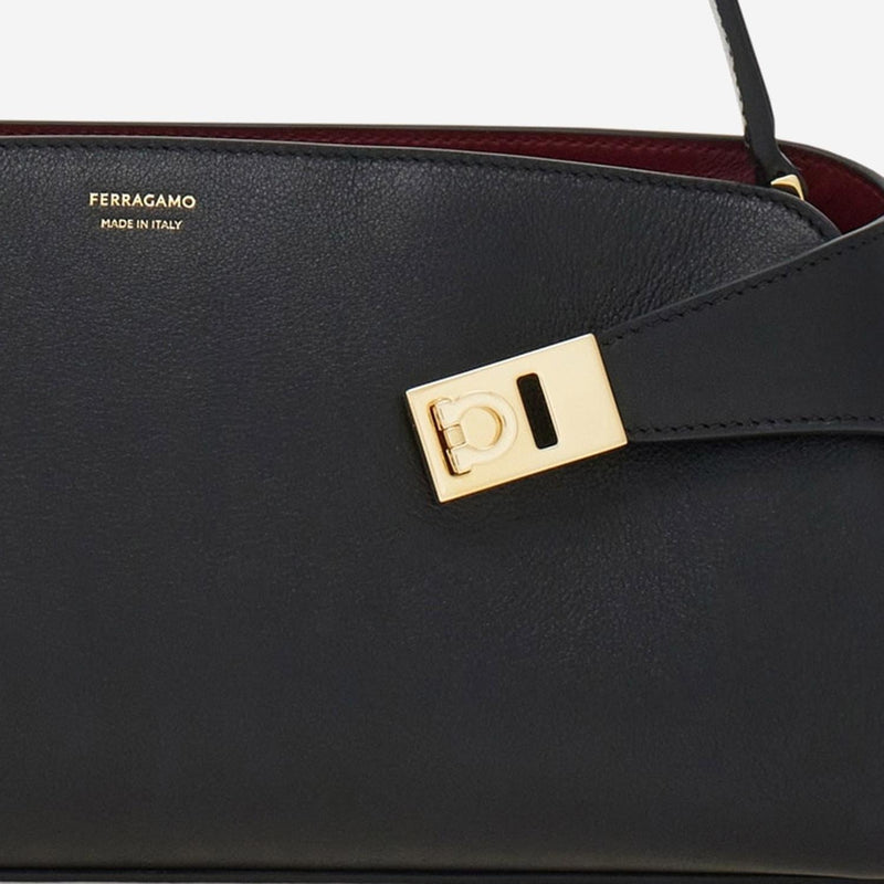 Ferragamo Shoulder Bag — Black Calfskin