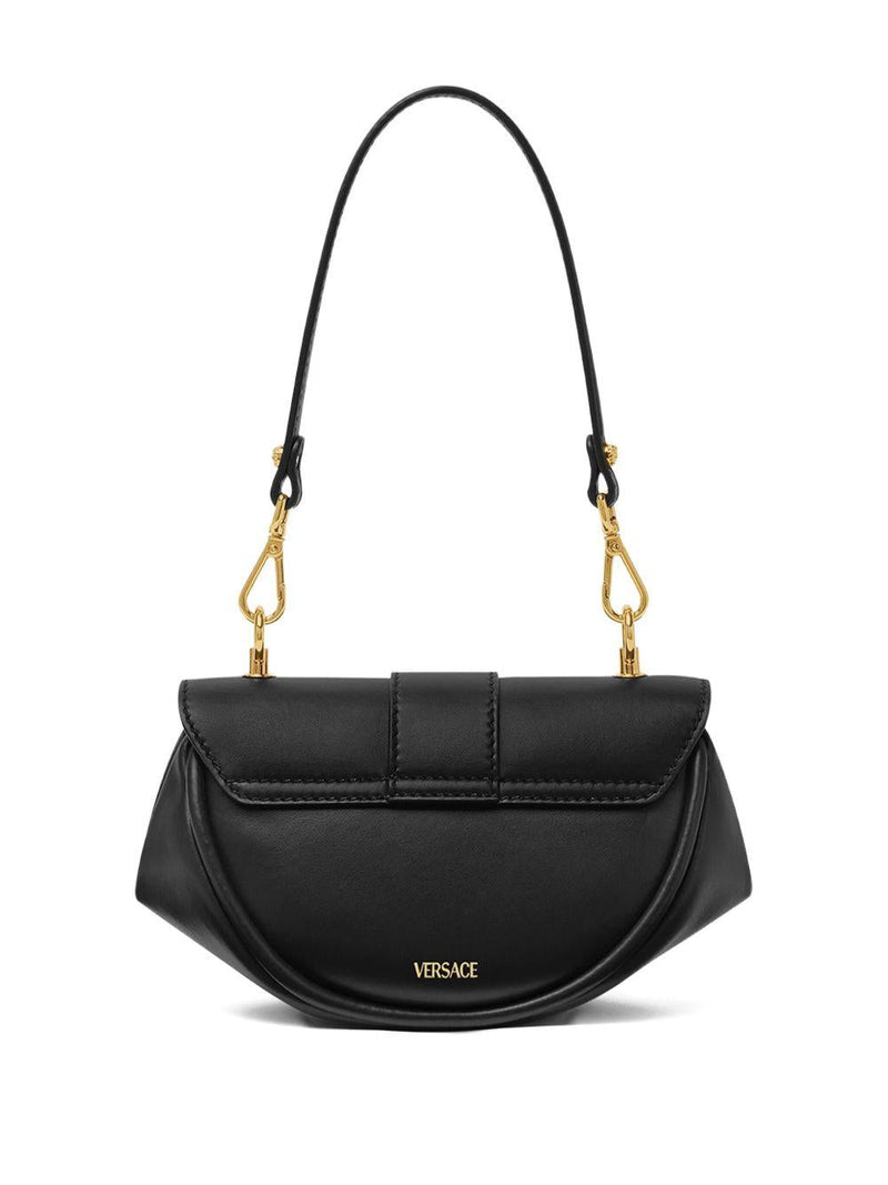 Versace Virtus Shoulder Bag — Black Calf Leather