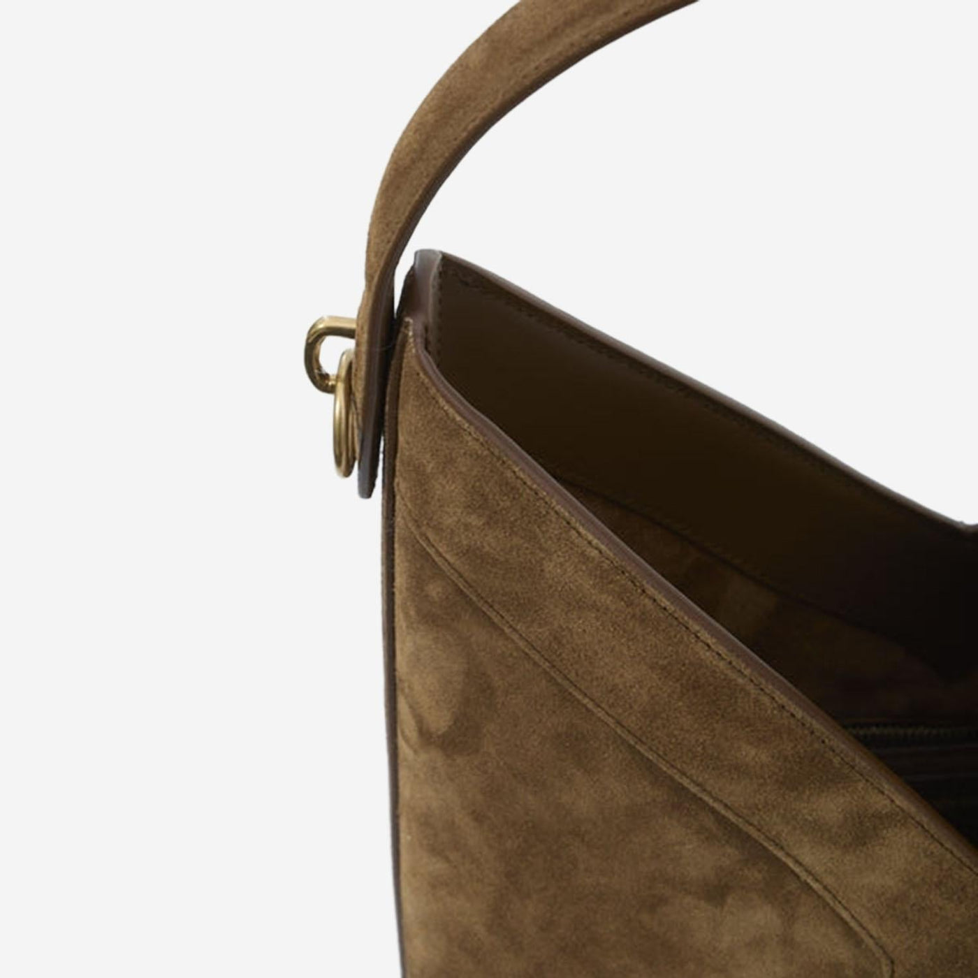 Saint Laurent Bucket Bag — Brown Suede