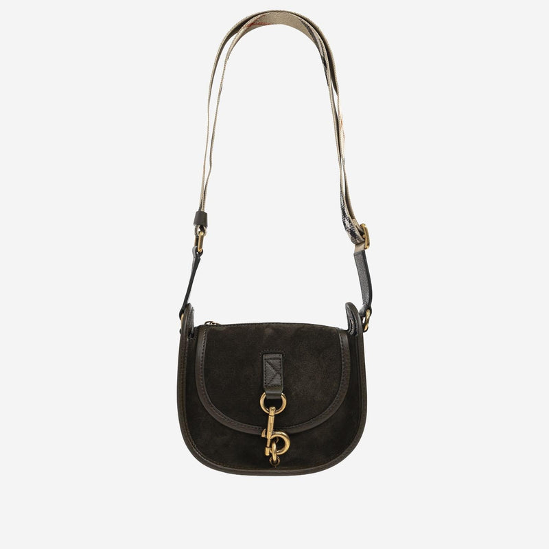 Burberry Suede Leather Shoulder Bag — Black