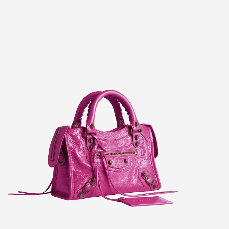 Balenciaga Top Handle Bag — Purple Lambskin Leather