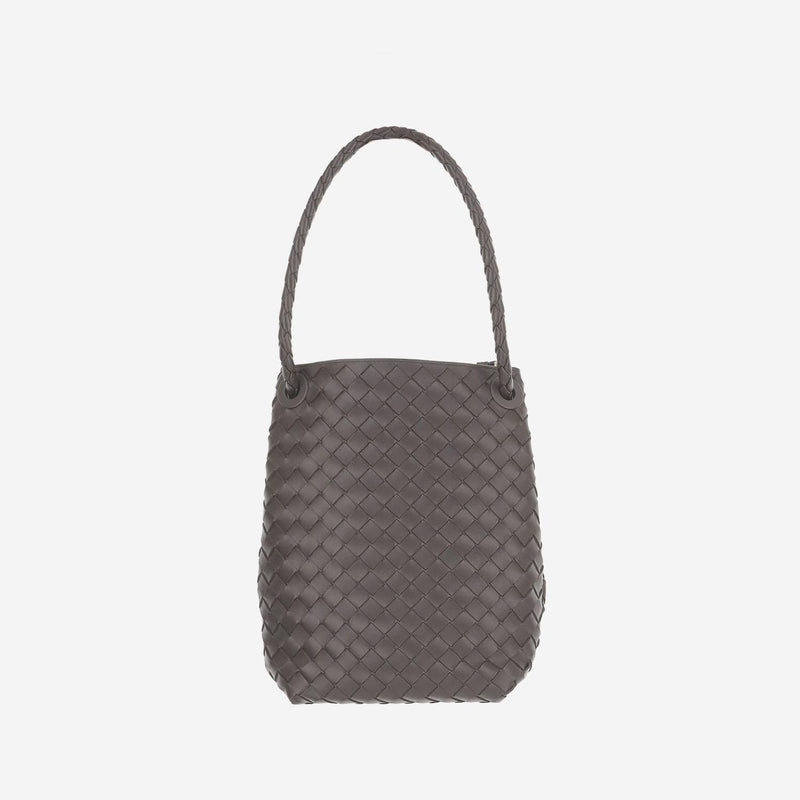 Bottega Veneta Andiamo Bucket Bag — Gray Lamb Skin