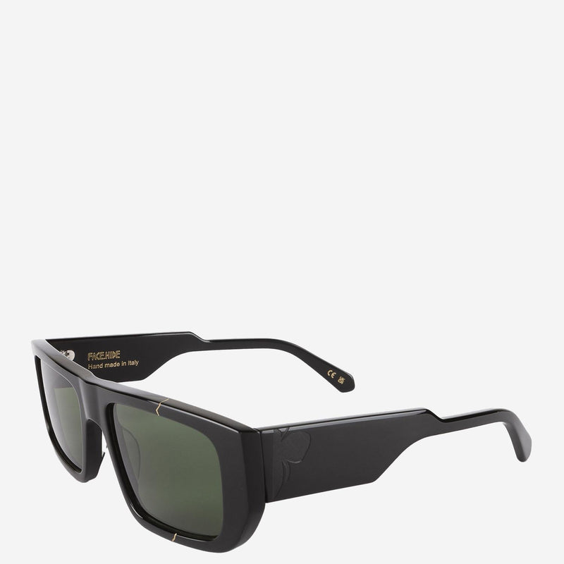 Face Hide Brokenvsion Kintsugi Acetate Sunglasses — Black