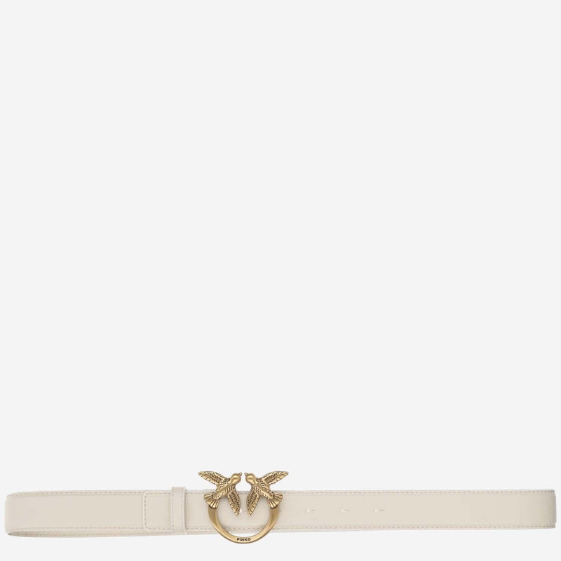Pinko Love Berry Belt — White Leather