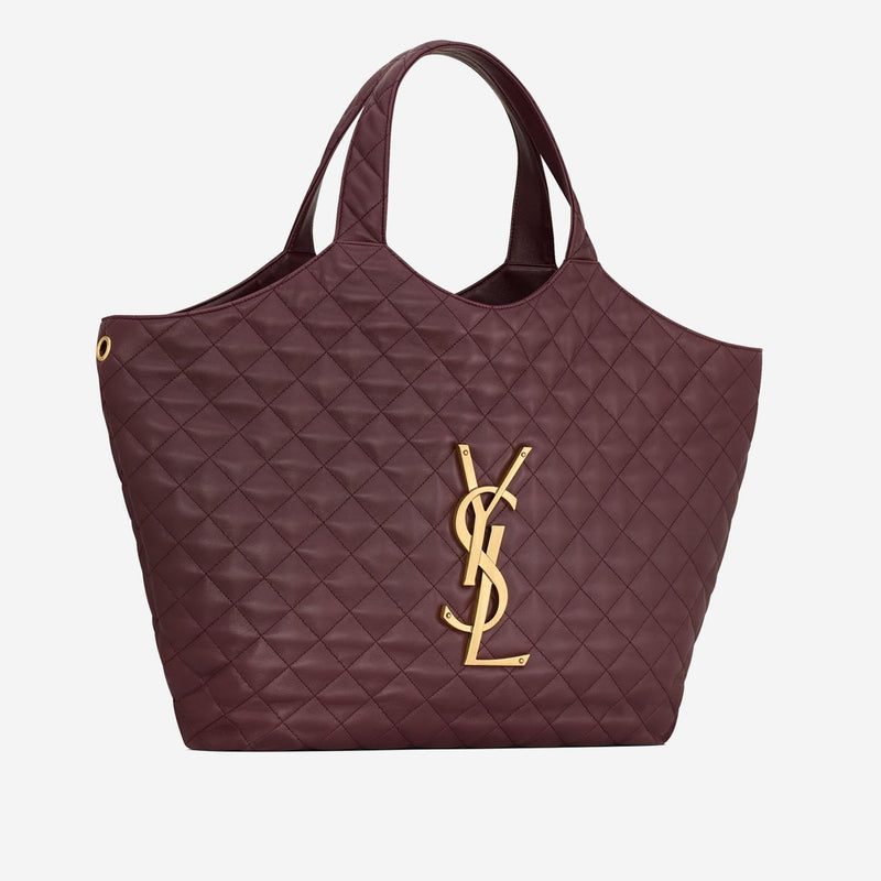 Saint Laurent Icare Shoulder Bag — Burgundy Leather