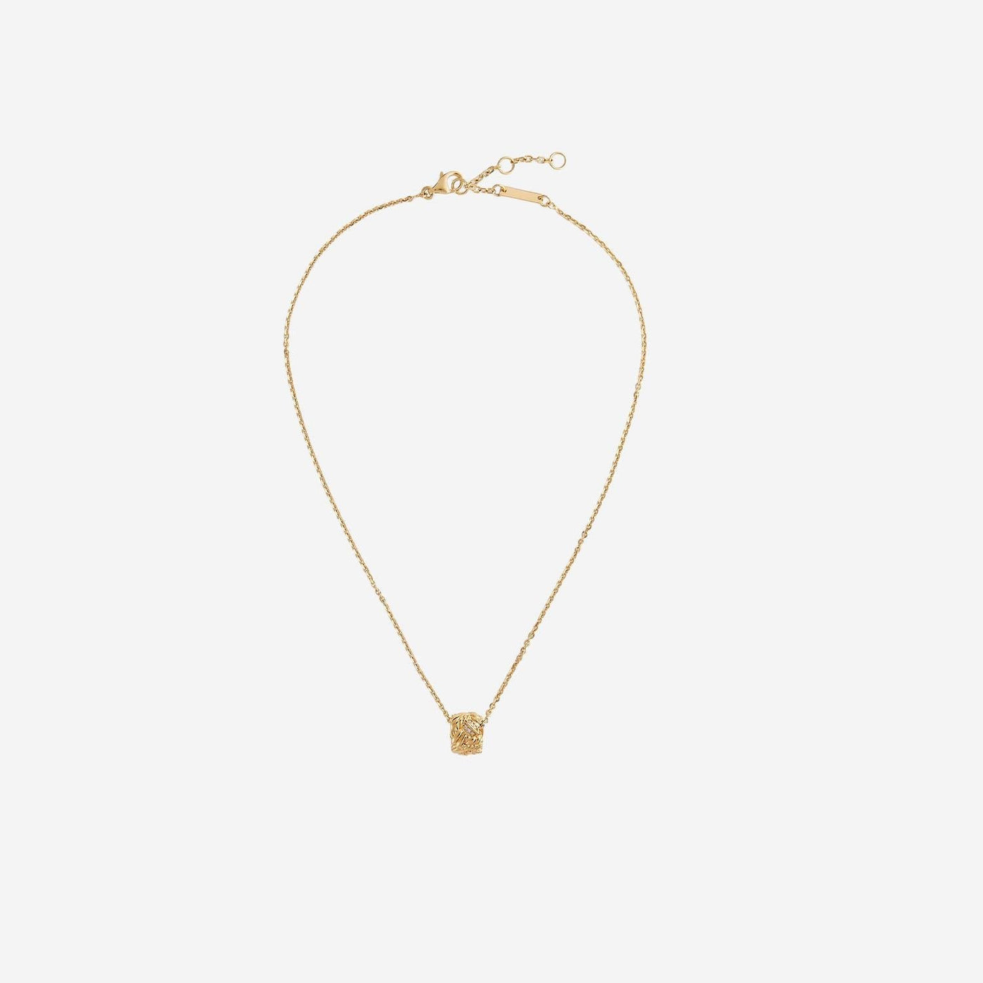 Bottega Veneta Plaited Intreccio Pendant Necklace — Gold Silver Necklaces