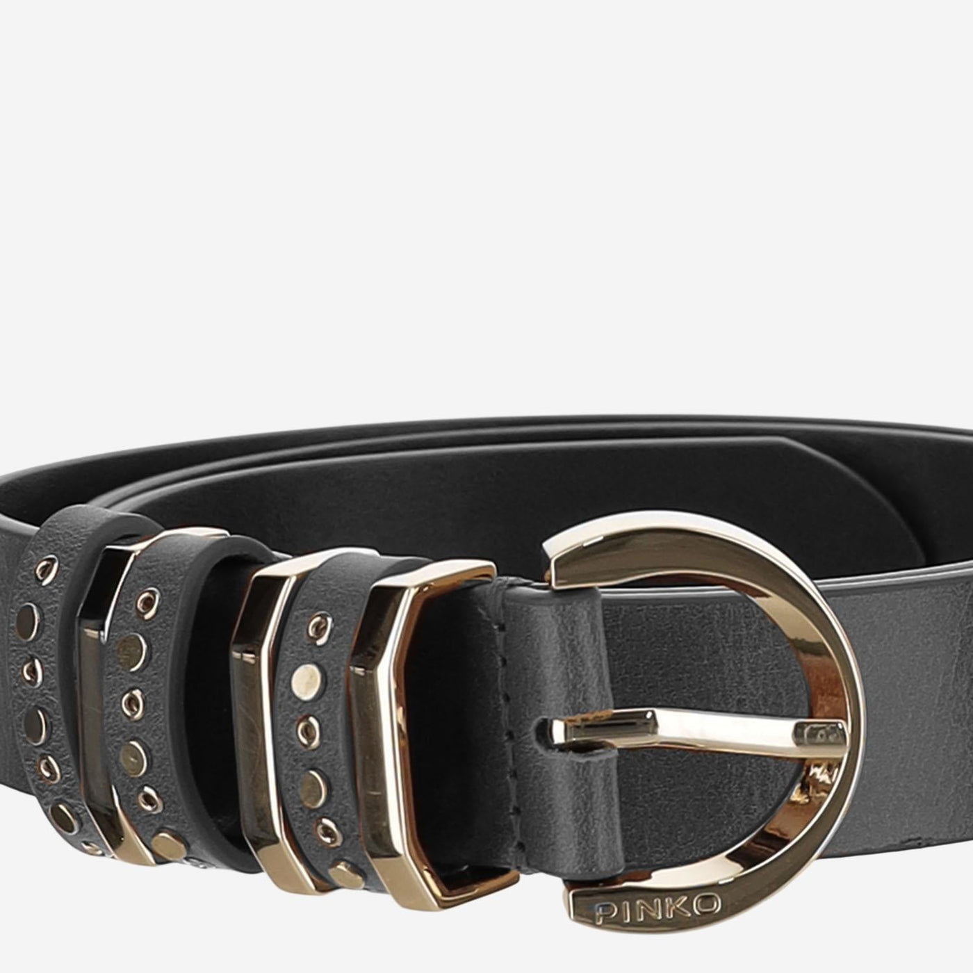 Pinko Studded Leather Belt — Black