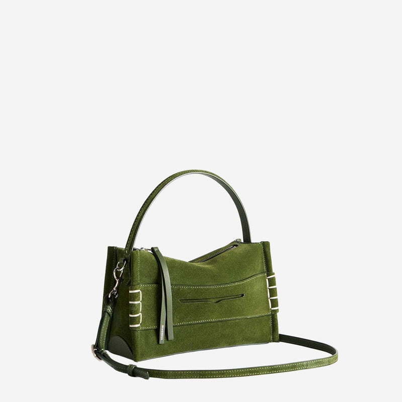 Jw Anderson Loafer Shoulder Bag — Green Suede
