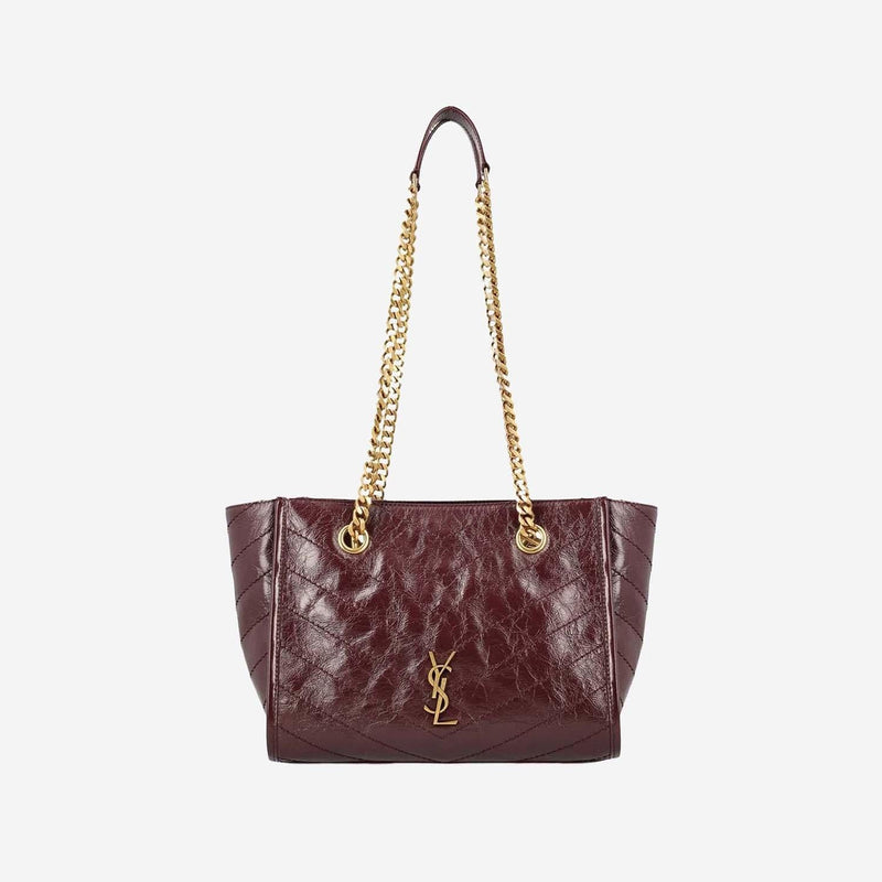 Saint Laurent Niki Shoulder Bag — Bordeaux Leather