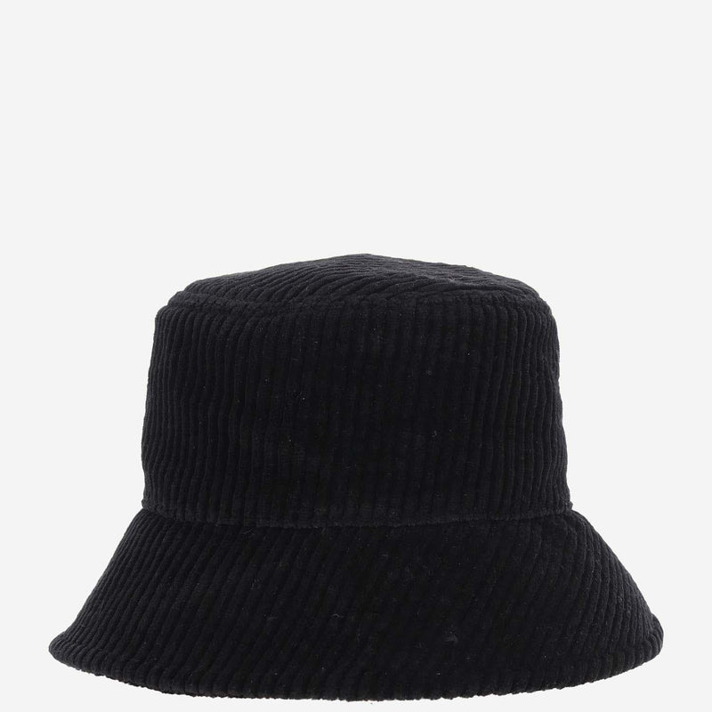 Jil Sander J40tc0132 Cotton Velvet Bucket Hat — Black