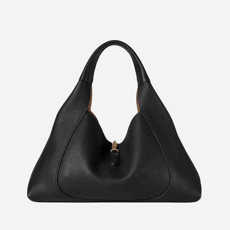 Gucci Pebbled Calfskin Shoulder Bag — Black