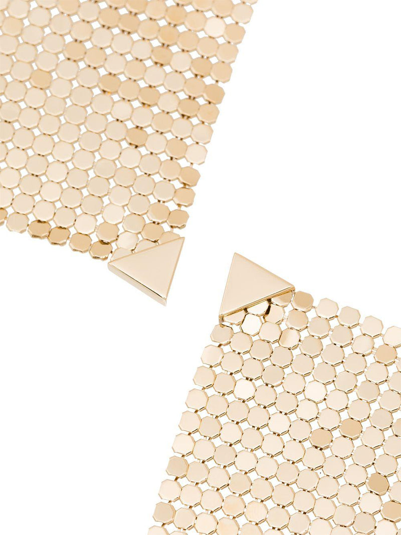 Rabanne Wire Mesh Earrings — Gold Brass