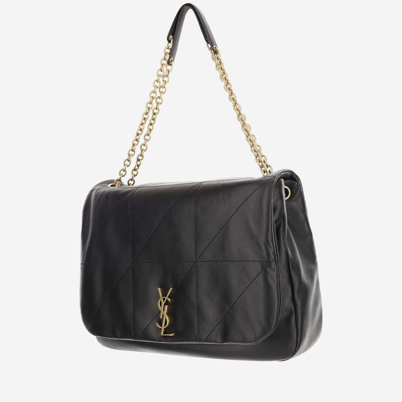 Saint Laurent Quilted Lambskin Shoulder Bag — Black