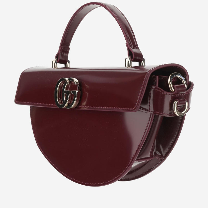 Gucci Smooth Leather Logo Top Handle Bag — Red