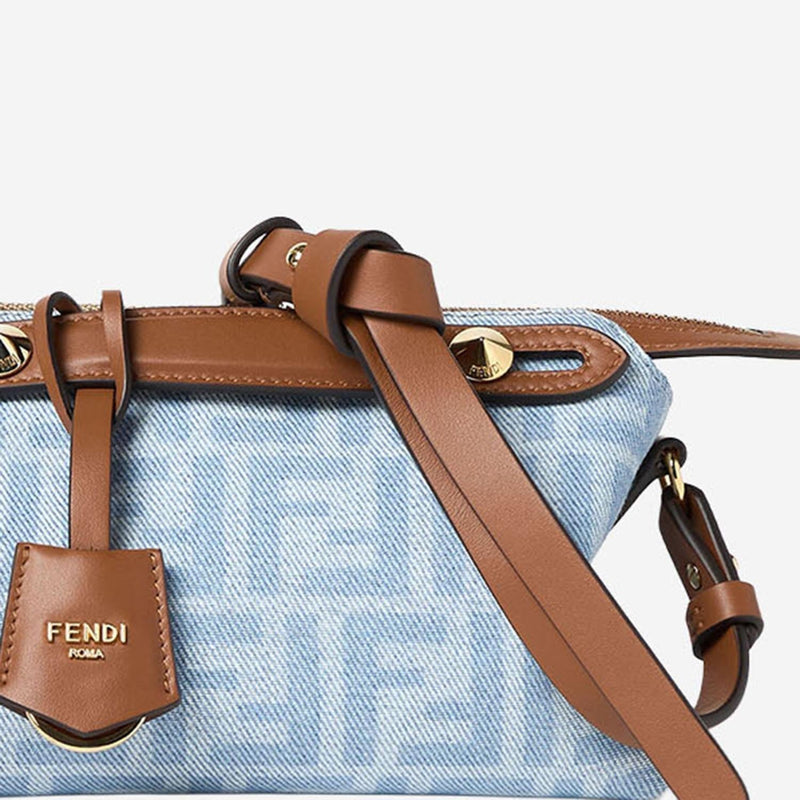 Fendi By The Shoulder Bag — Blue Cotton