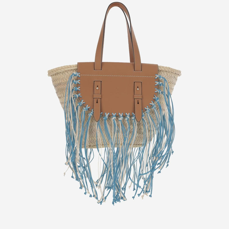 Cuba Lab Tropicana Shoulder Bag — Beige Raffia