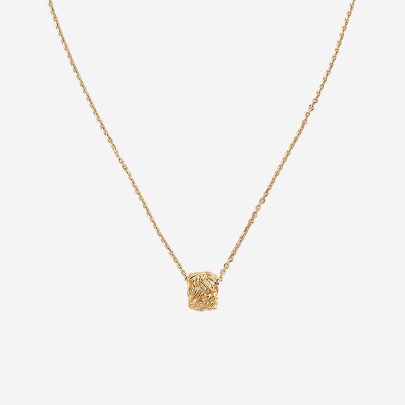 Bottega Veneta Plaited Intreccio Pendant Necklace — Gold Silver Necklaces