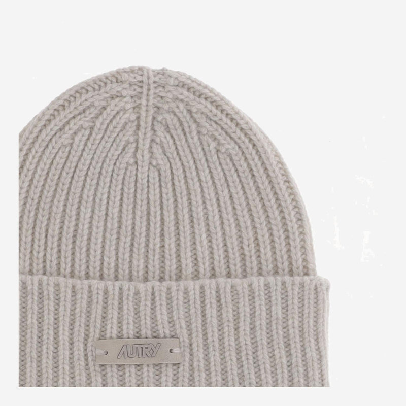 Autry Beput7ks Ribbed Wool Beanie — Cream Beanies