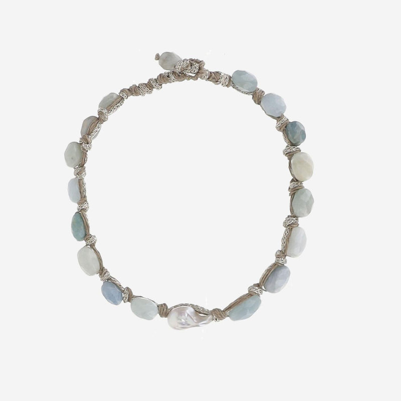 Mela Vacquamarina Necklace — Blue Natural Fiber Necklaces