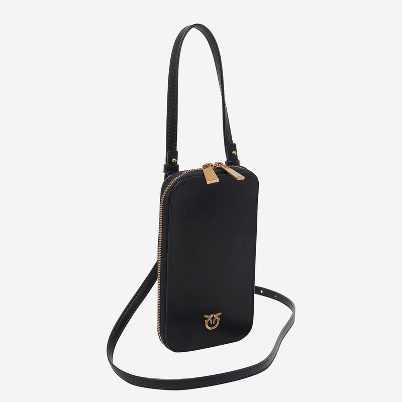 Pinko Leather Smartphone Case Wallet — Black