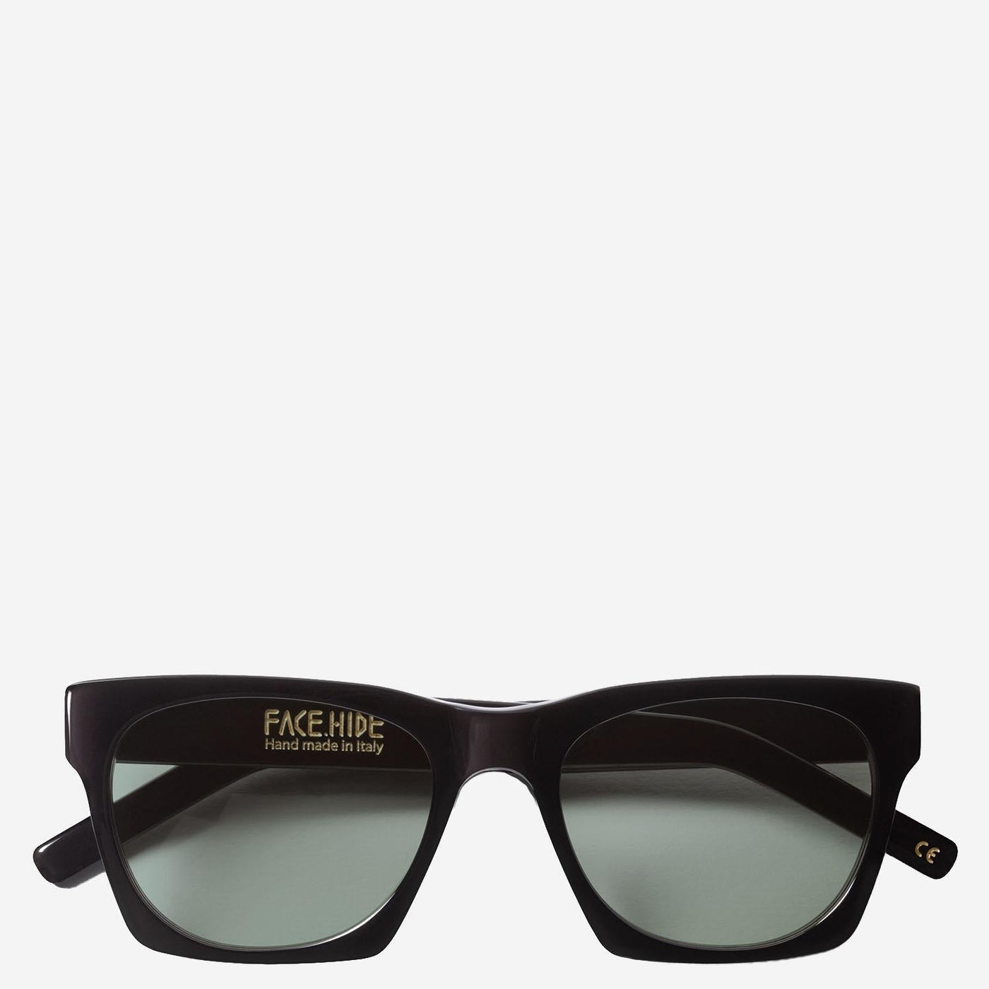 Face Hide Numero0 Logo Rectangular Sunglasses — Black Acetate