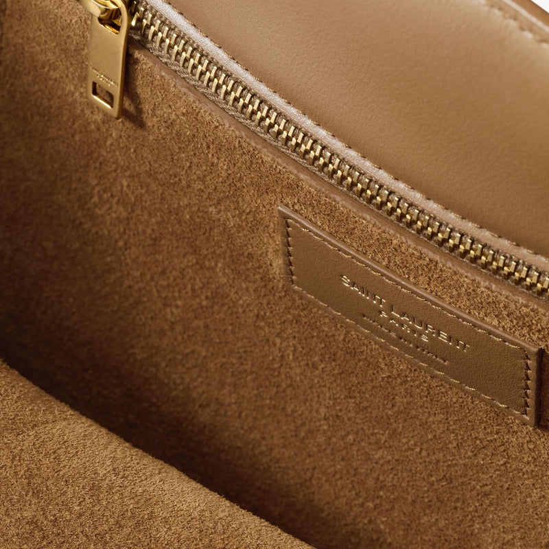 Saint Laurent Shoulder Bag — Beige Suede