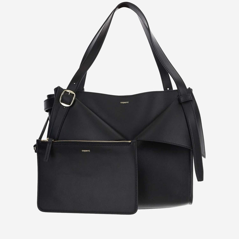 Coperni Cabas Shoulder Bag — Black Leather