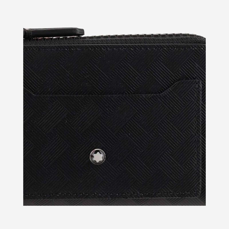 Montblanc Four-Compartment Leather Key Case — Black Keychains