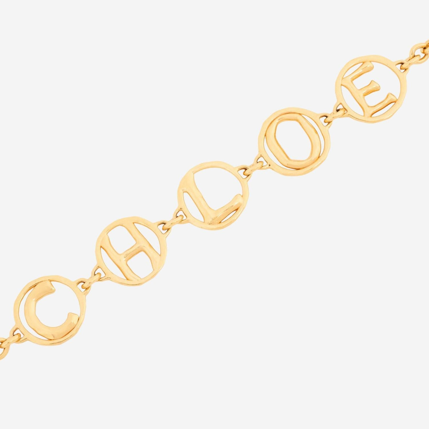 Chloé Logo Script Choker — Gold Brass Neckties
