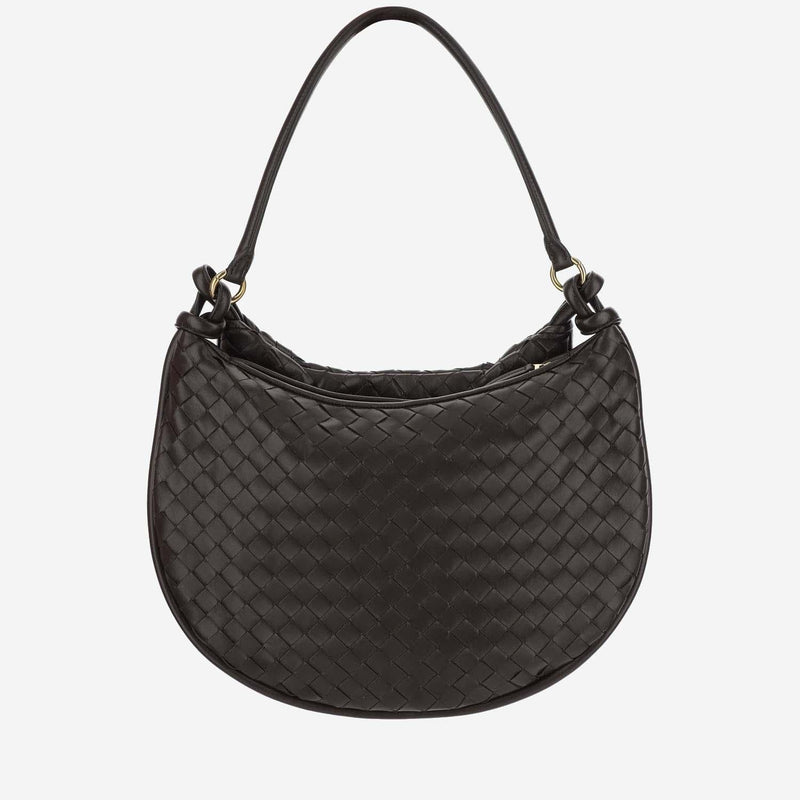 Bottega Veneta Gemelli Shoulder Bag — Brown Lambskin