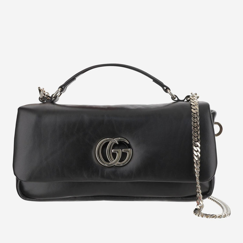 Gucci Padded Leather Shoulder Bag — Black