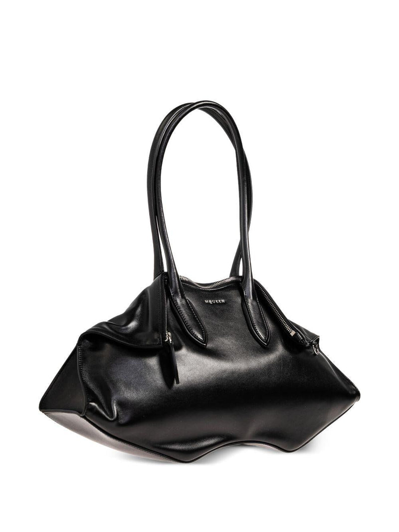 Alexander Mcqueen Manta Shoulder Bag — Black Calfskin