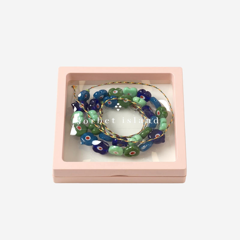 Sorbet Island Heart-Shaped Glass Bead Necklace — Multicolor Necklaces