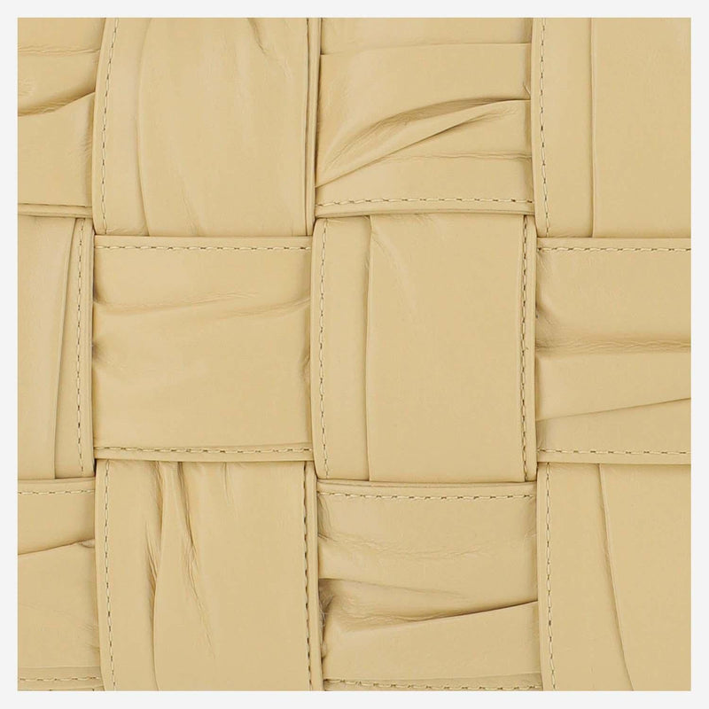 Bottega Veneta Brick Cassette Shoulder Bag — Beige Lambskin