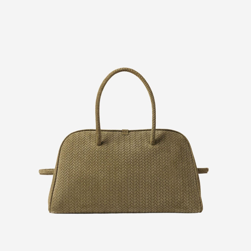 Jacquemus Quilted Calfskin Shoulder Bag — Khaki Leather