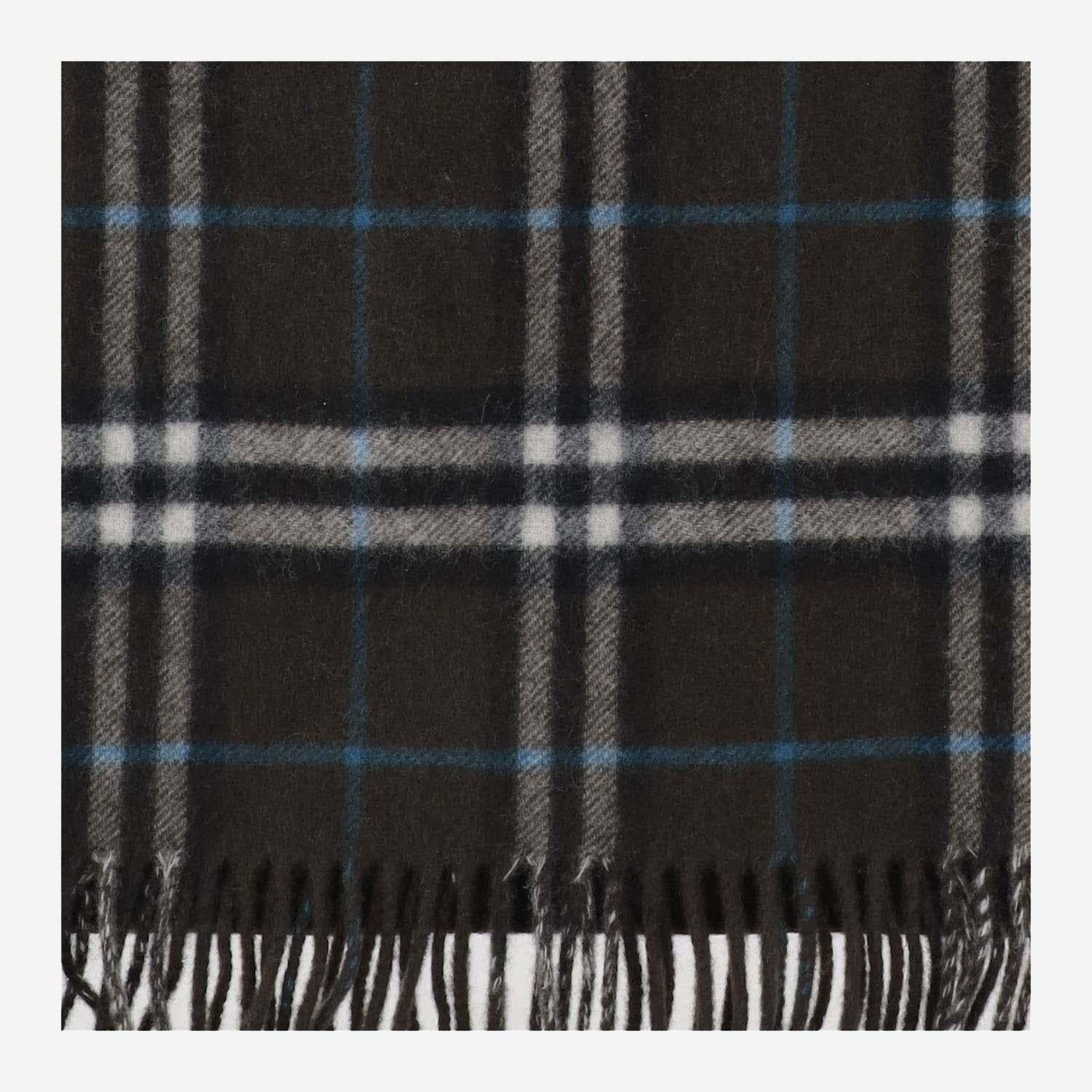 Burberry Cashmere Check Scarf — Black Scarfs