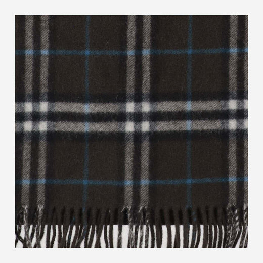 Burberry Cashmere Check Scarf — Black Scarfs