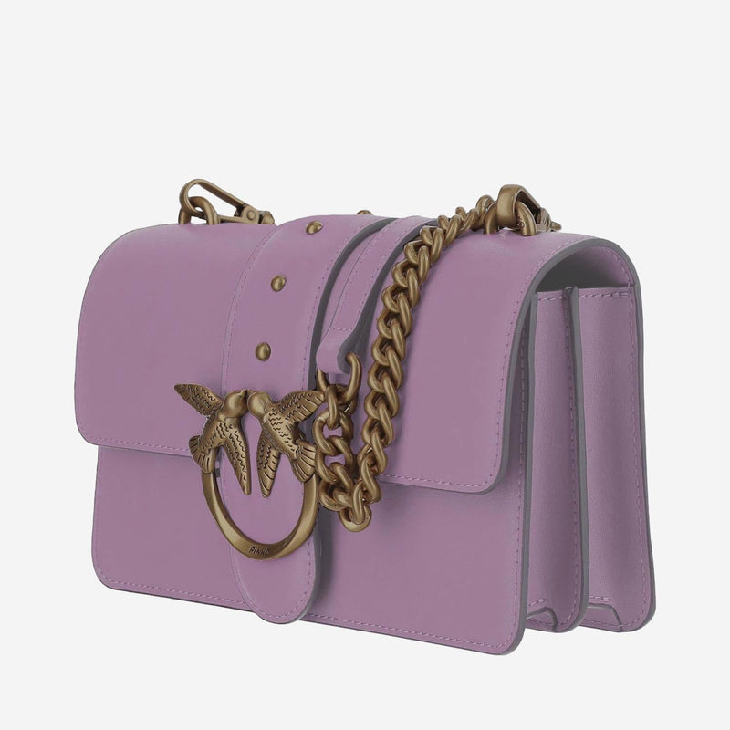 Pinko Love One Shoulder Bag — Purple Leather