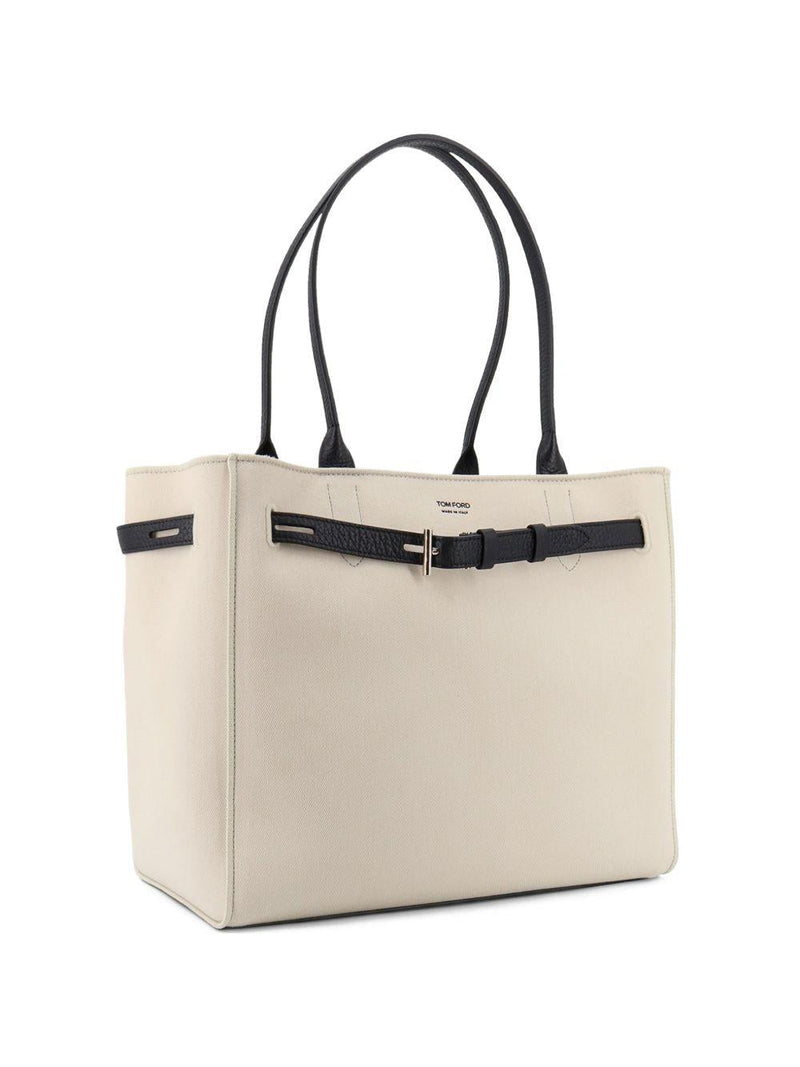 Tom Ford Audrey Shoulder Bag — Beige Cotton