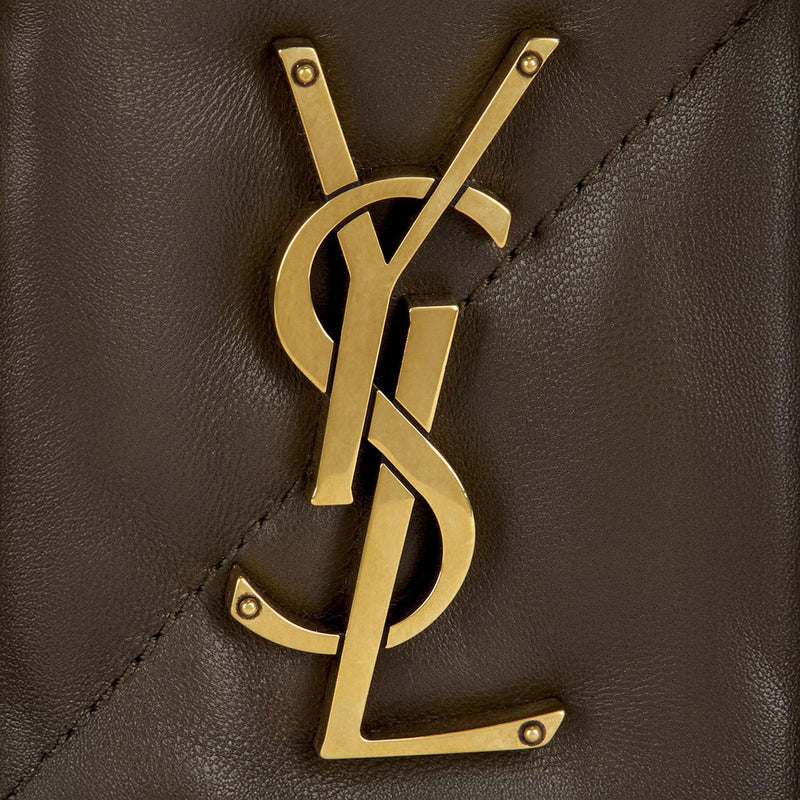 Saint Laurent Cassandre Shoulder Bag — Brown Lambskin Leather