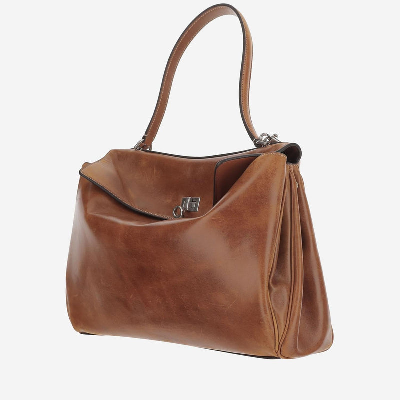 Balenciaga Rodeo Piccola Shoulder Bag — Brown Domesticated Lamb Leather